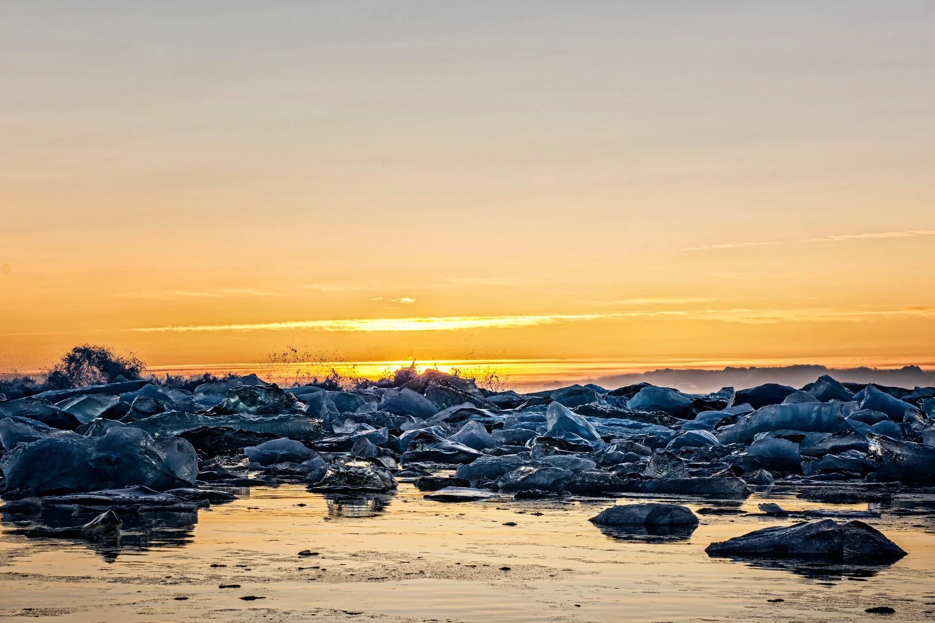 Tramonto sulla laguna glaciale