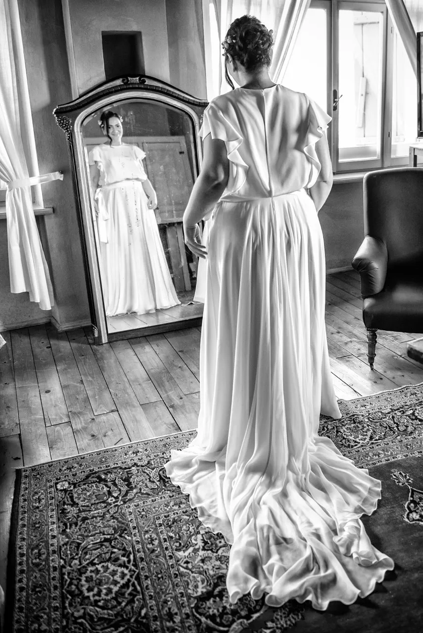 L'abito della sposa dell'atelier Maura Brandino