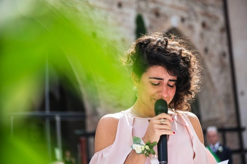 Testimone durante la cerimonia al Castello Visconteo