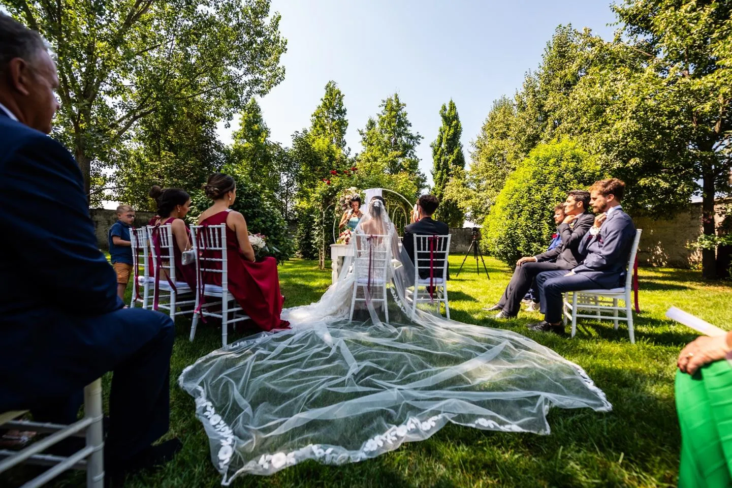 Dettaglio del velo della sposa
