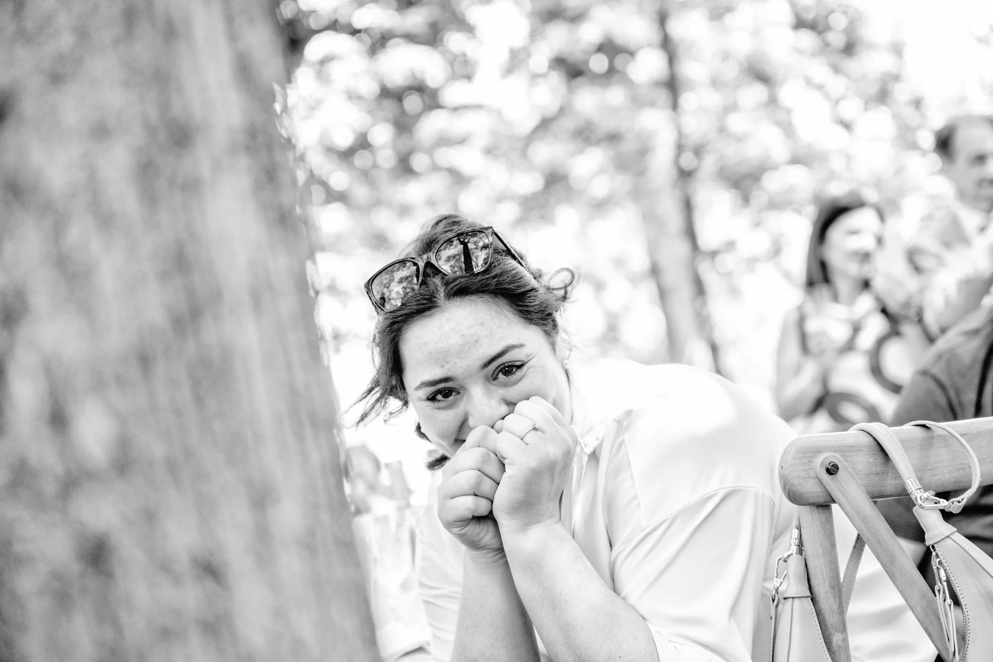 Un momento di commozione della sposa a La Scrivana