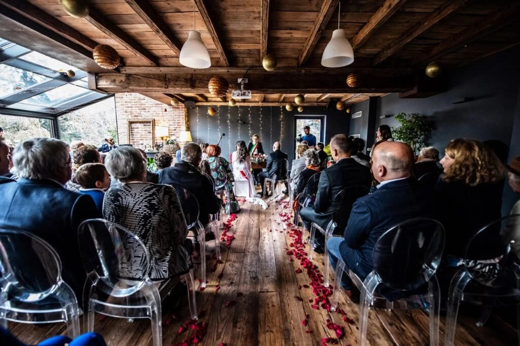 Cerimonia civile — matrimonio invernale Maison Verte Cantalupa