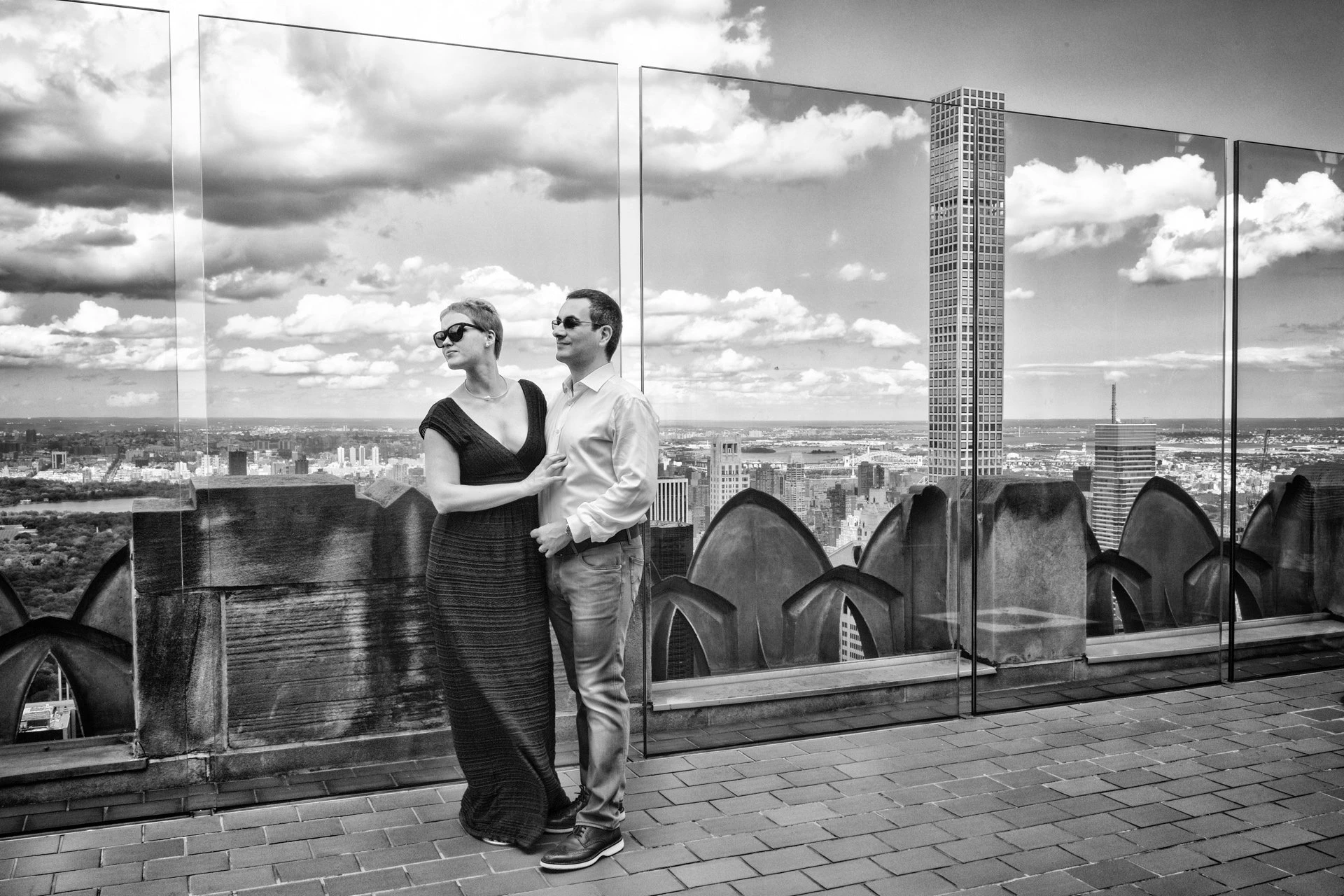 Empire State Building sposi bianco e nero reportage