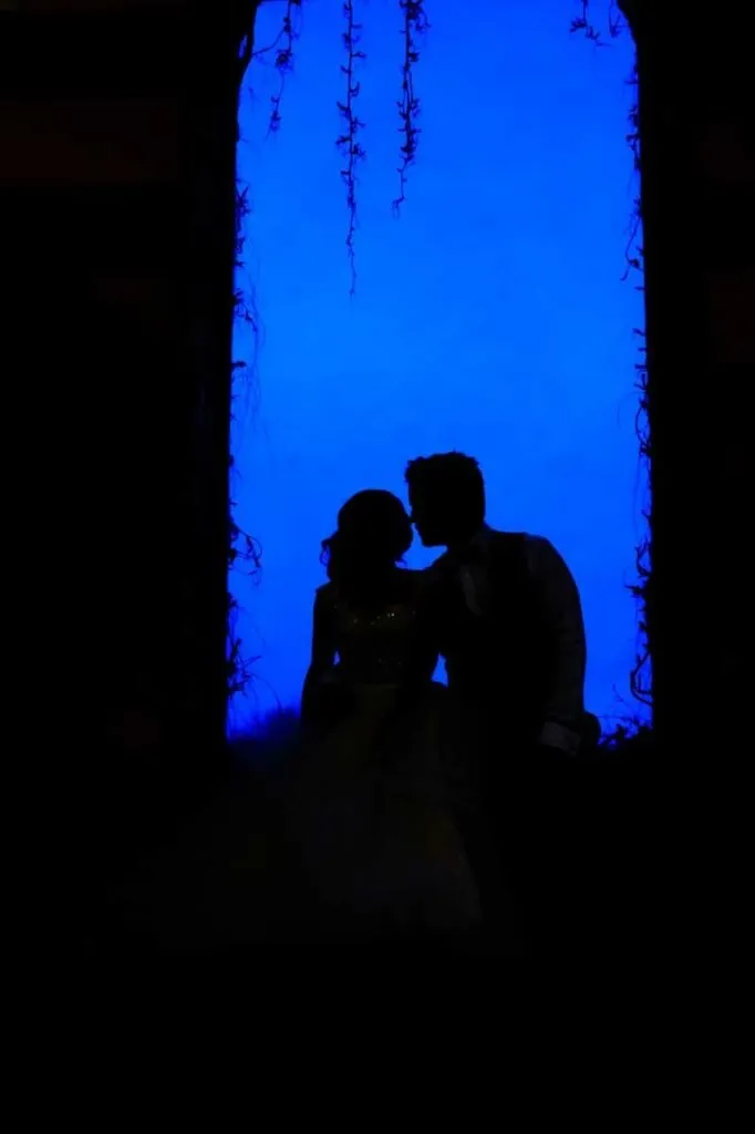 Ora blu silhouette sposi wedding reportage
