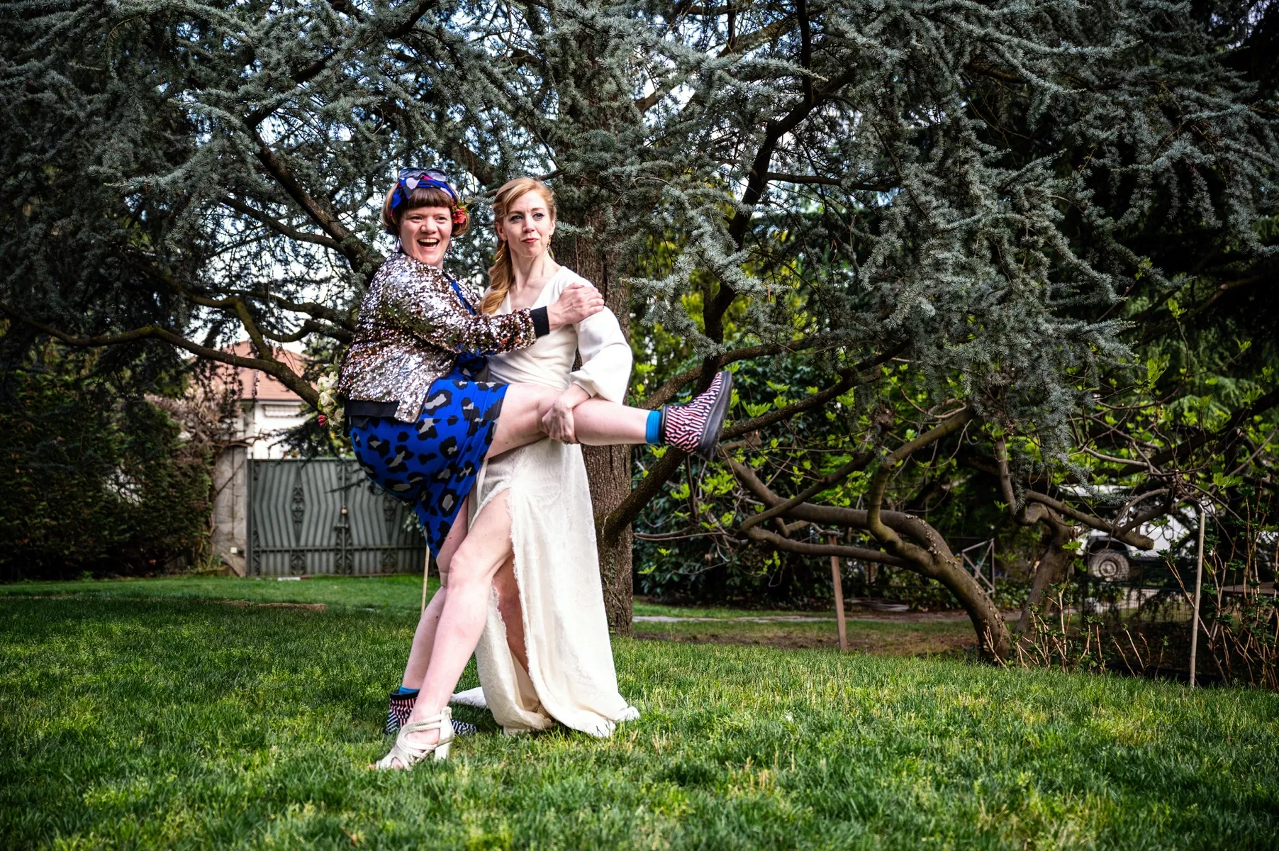 Un momento divertente del matrimonio alla Maison Verte