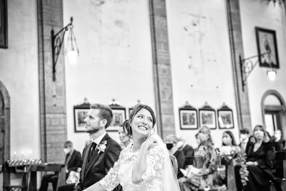 Ritratto sposa in bianco e nero, matrimonio sul Lago di Como